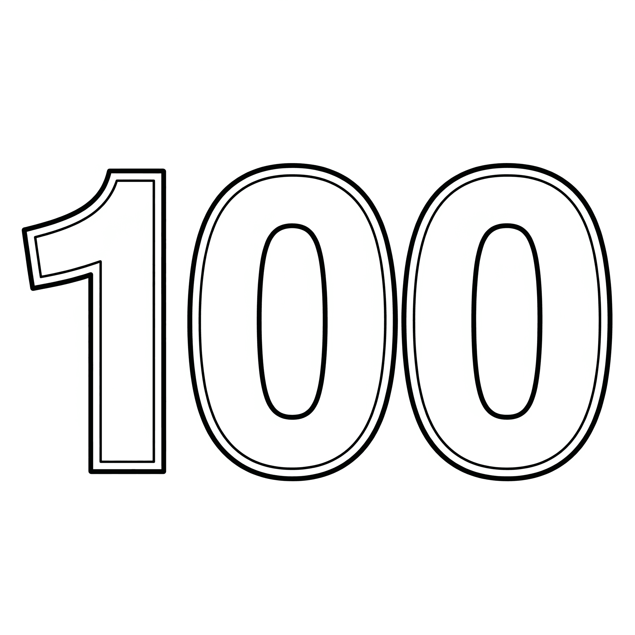 Número 100 para colorir