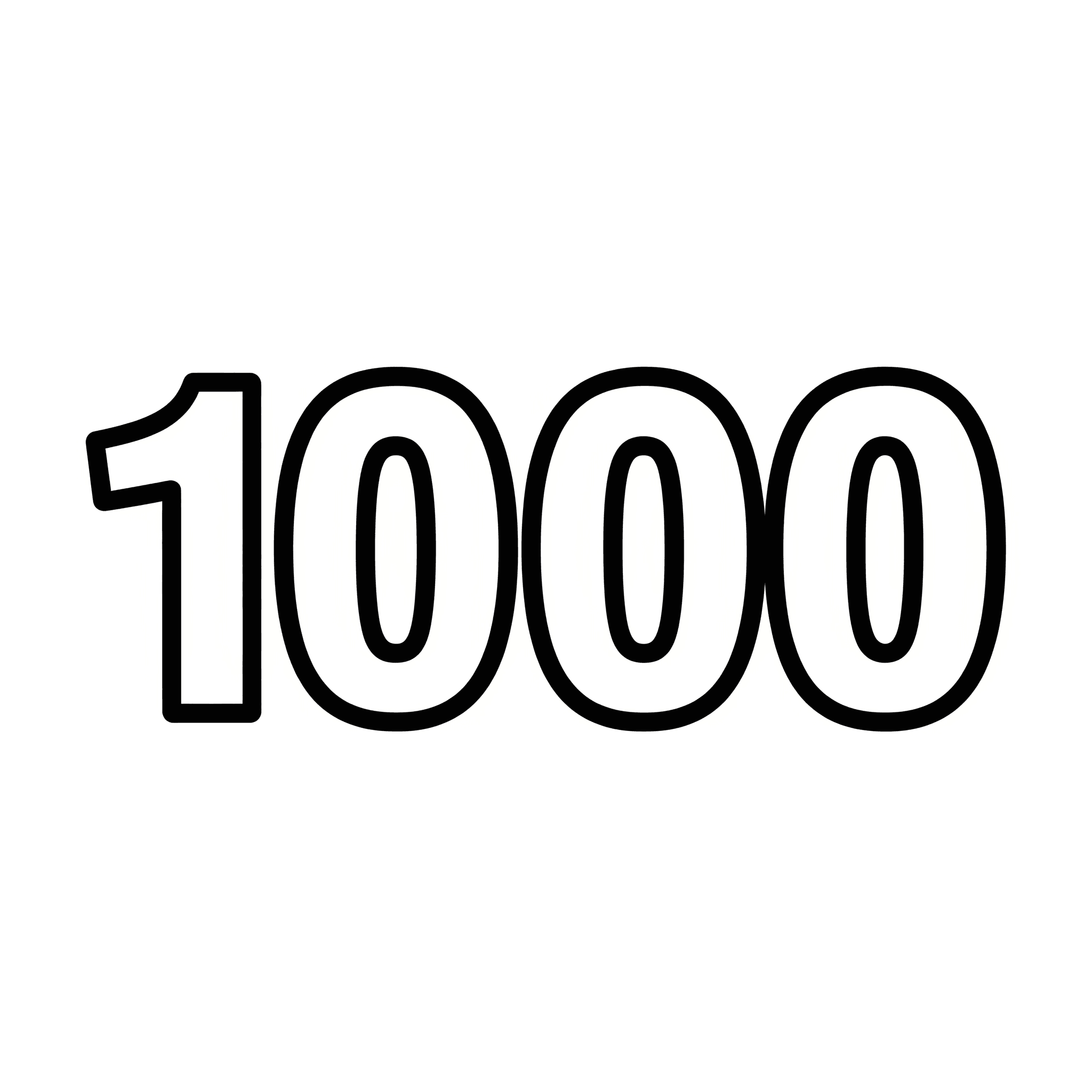 Número 1000 para colorir