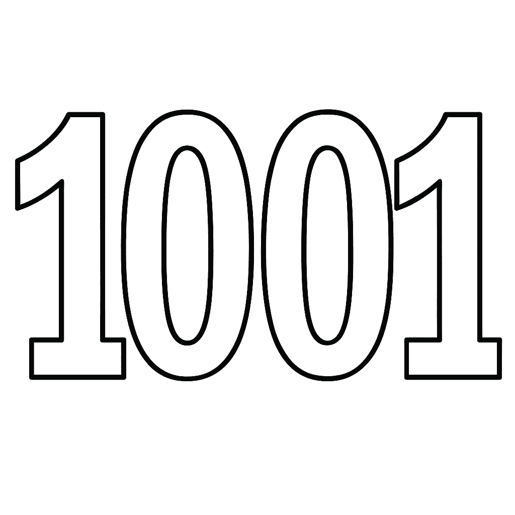 Número 1001 para colorir