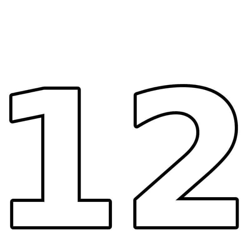 Número 12 para colorir