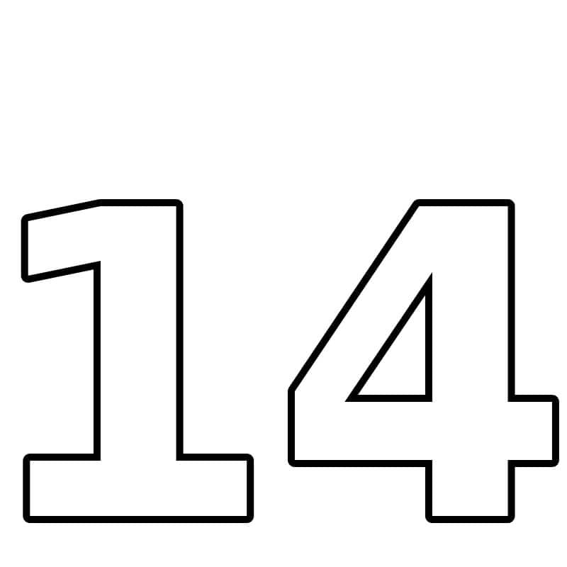 Número 14 para colorir