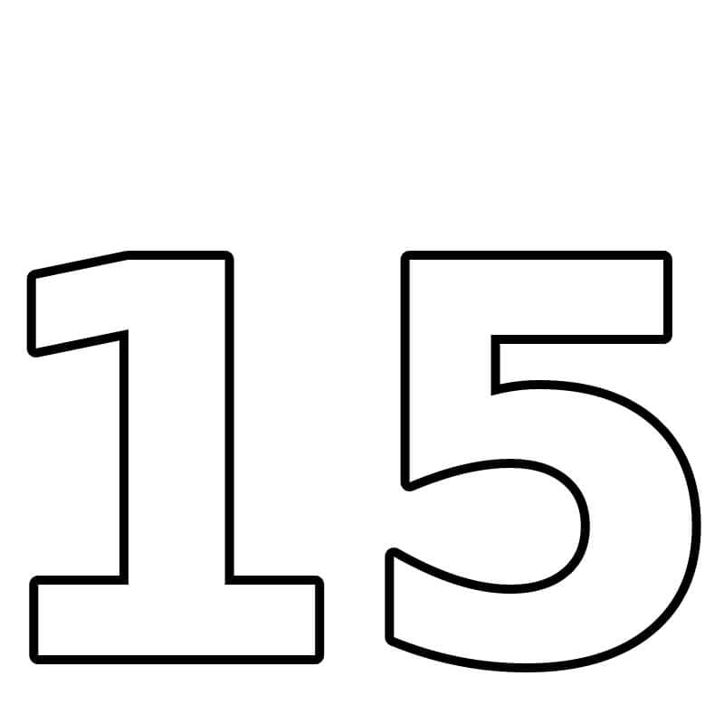 Número 15 para colorir