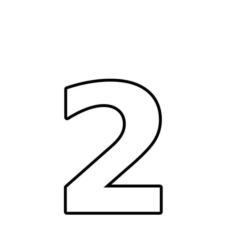 Número 2 para colorir