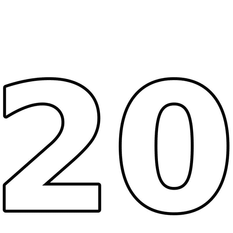 Número 20 para colorir