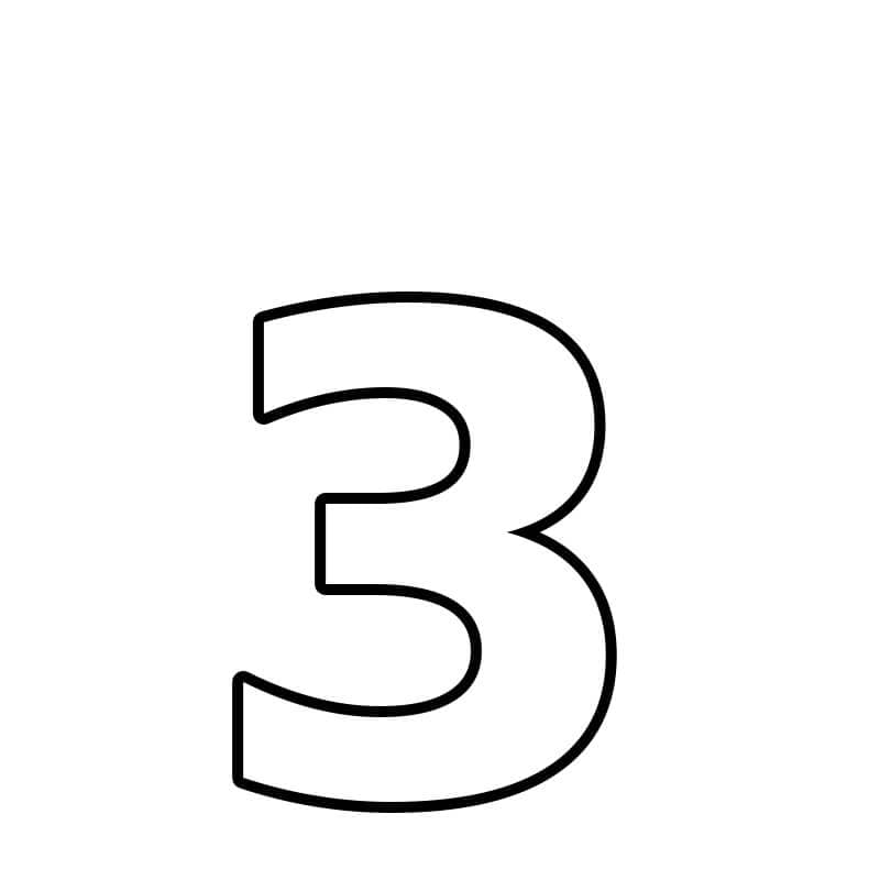 Número 3 para colorir