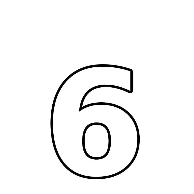 Número 6 para colorir