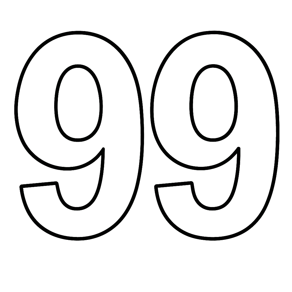 Número 99 para colorir