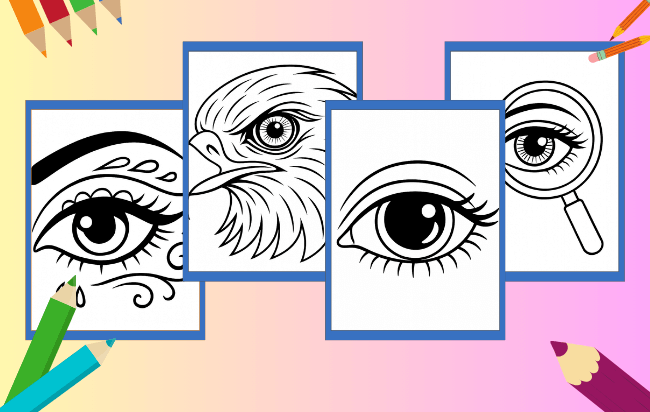 Desenhos de olhos para colorir
