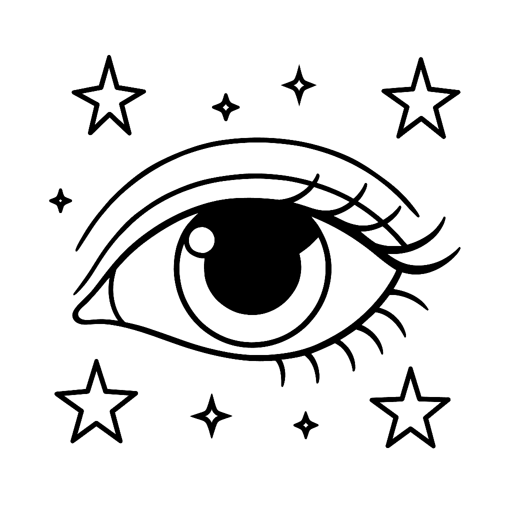 Olho estrelado para colorir