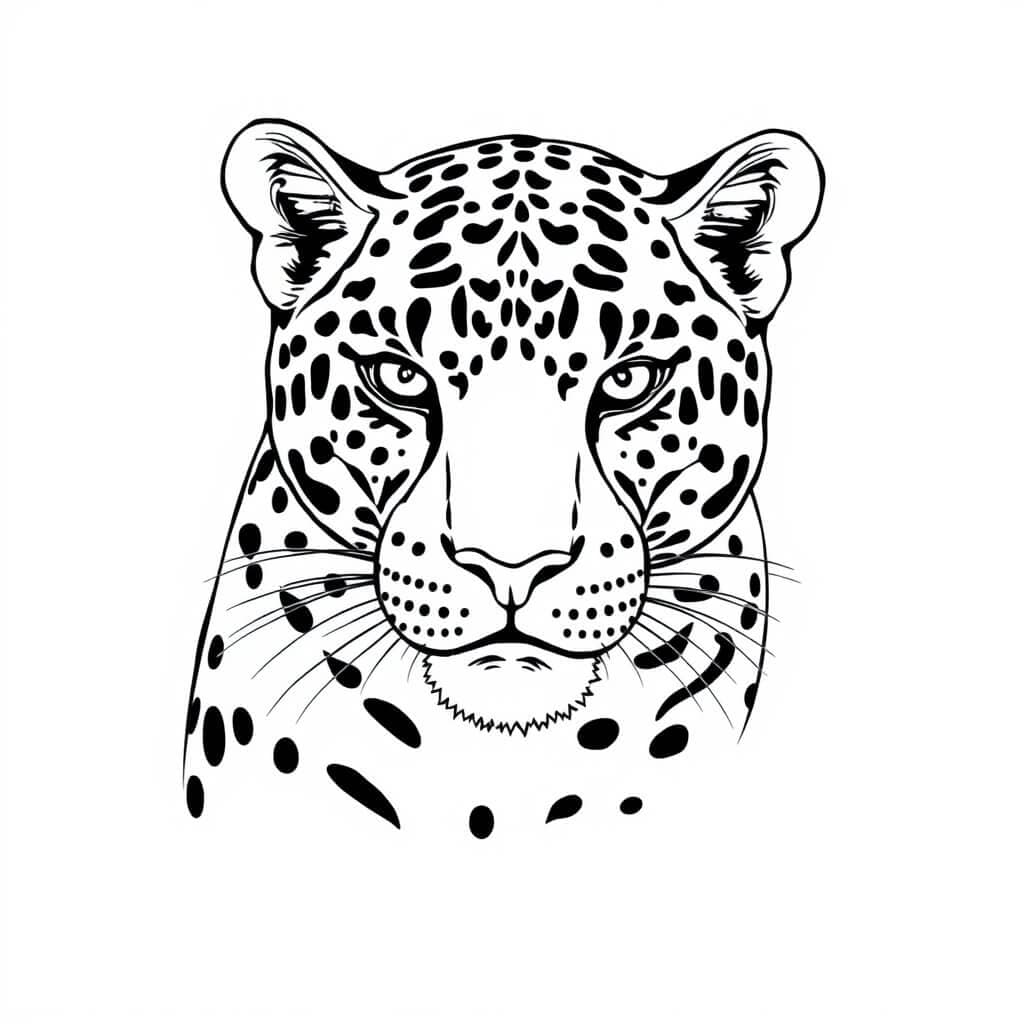 Cabeça de onça para colorir