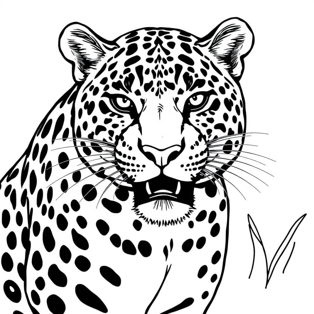 Onça feroz para colorir