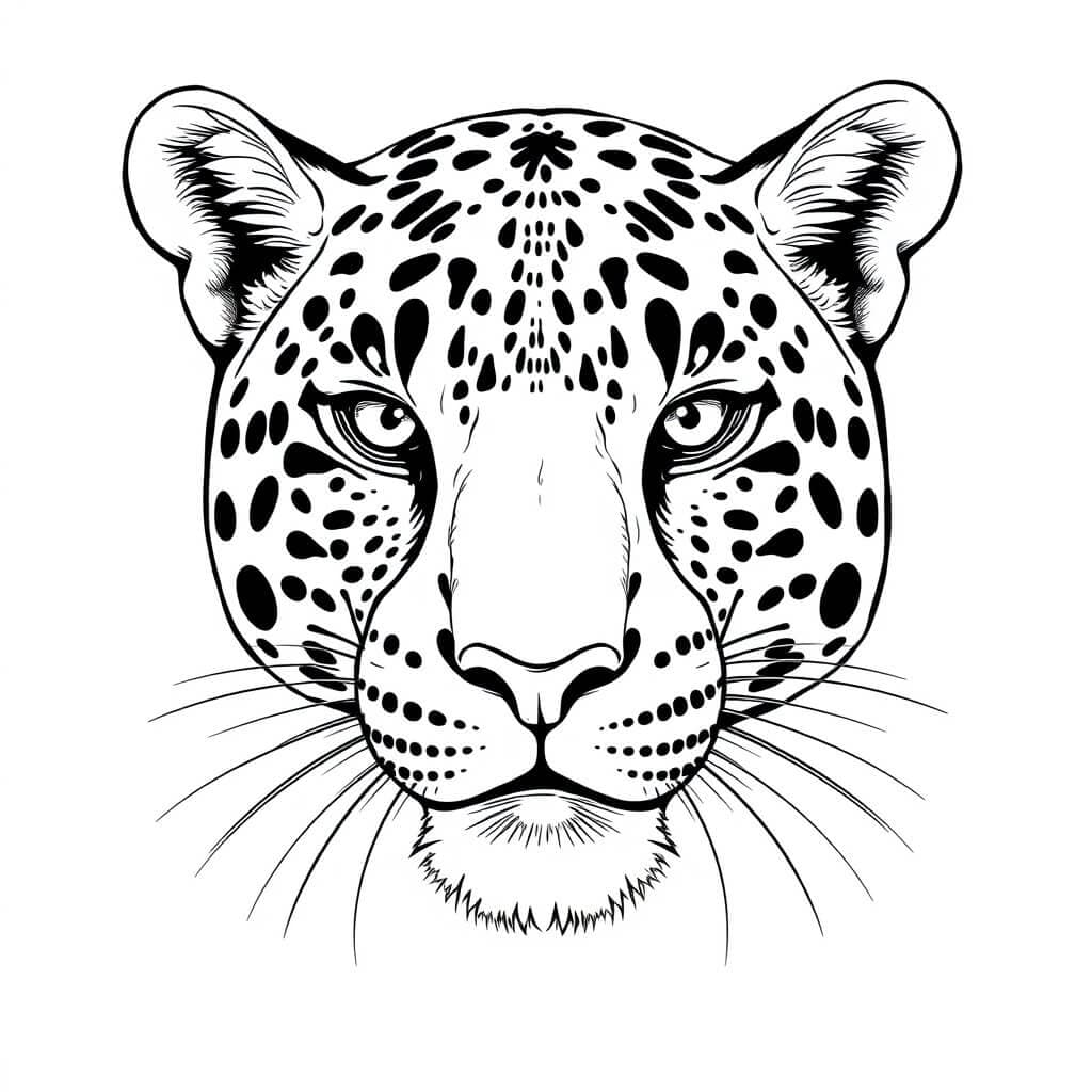 Rosto de onça para colorir