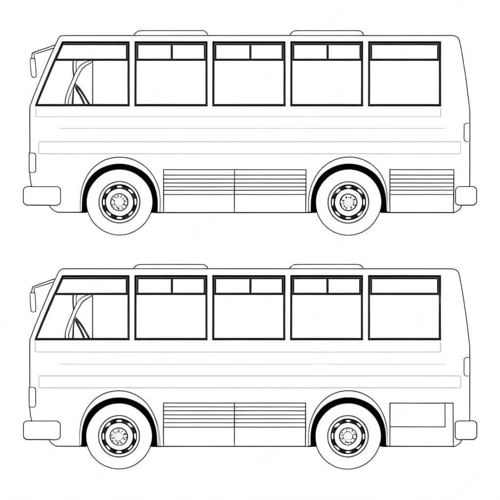 Dois ônibus para colorir