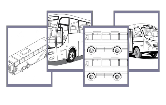 Desenhos de Ônibus para colorir