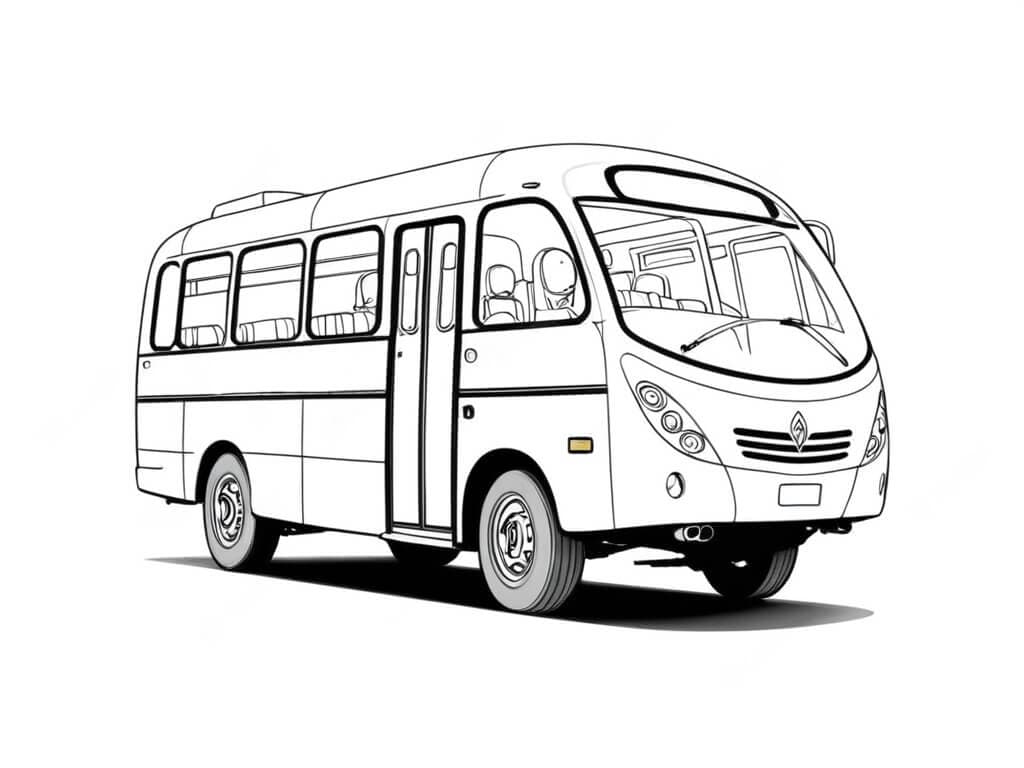 Desenho De Onibus Para Colorir
