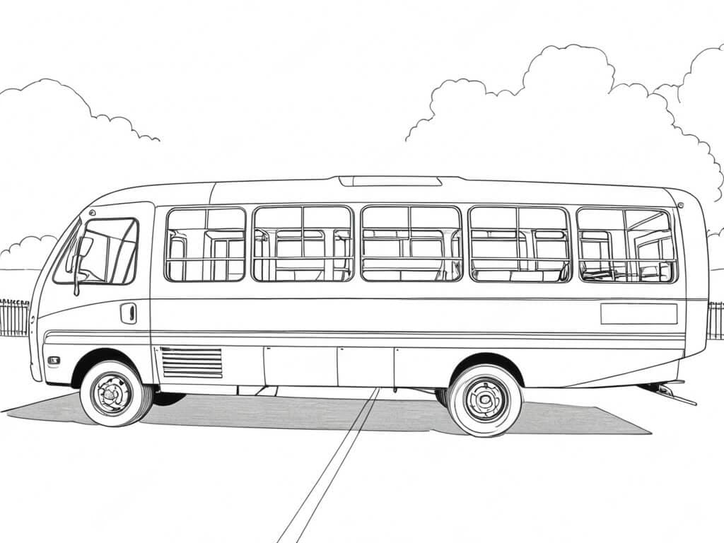 Ônibus para ir à escola para colorir