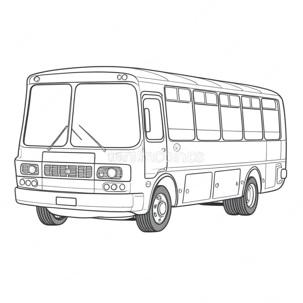 Ônibus quadrado para colorir
