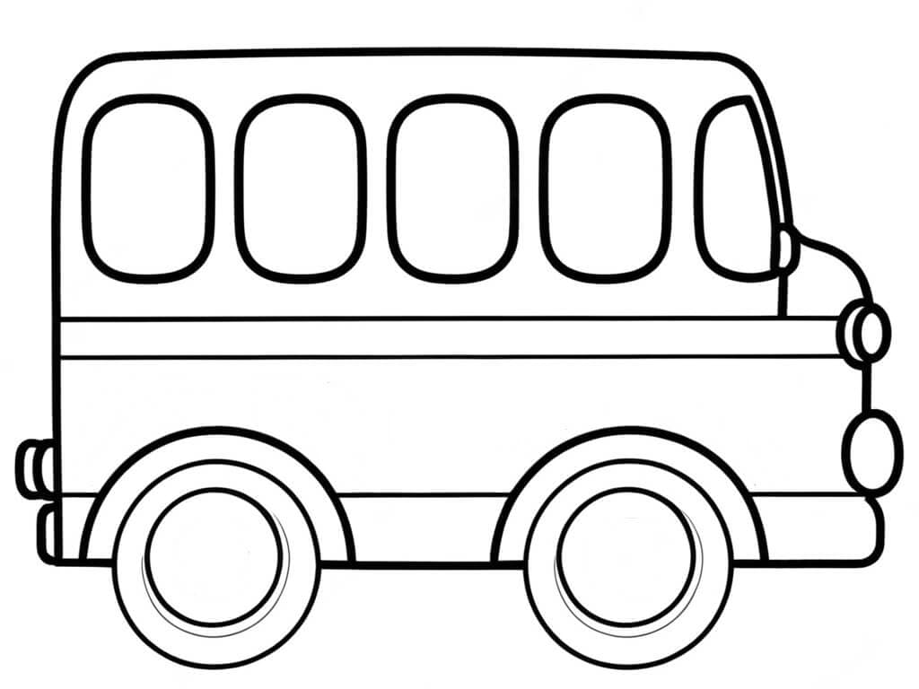 Ônibus simples para colorir
