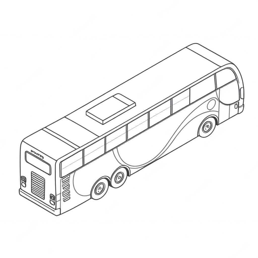 Ônibus visto de cima para colorir