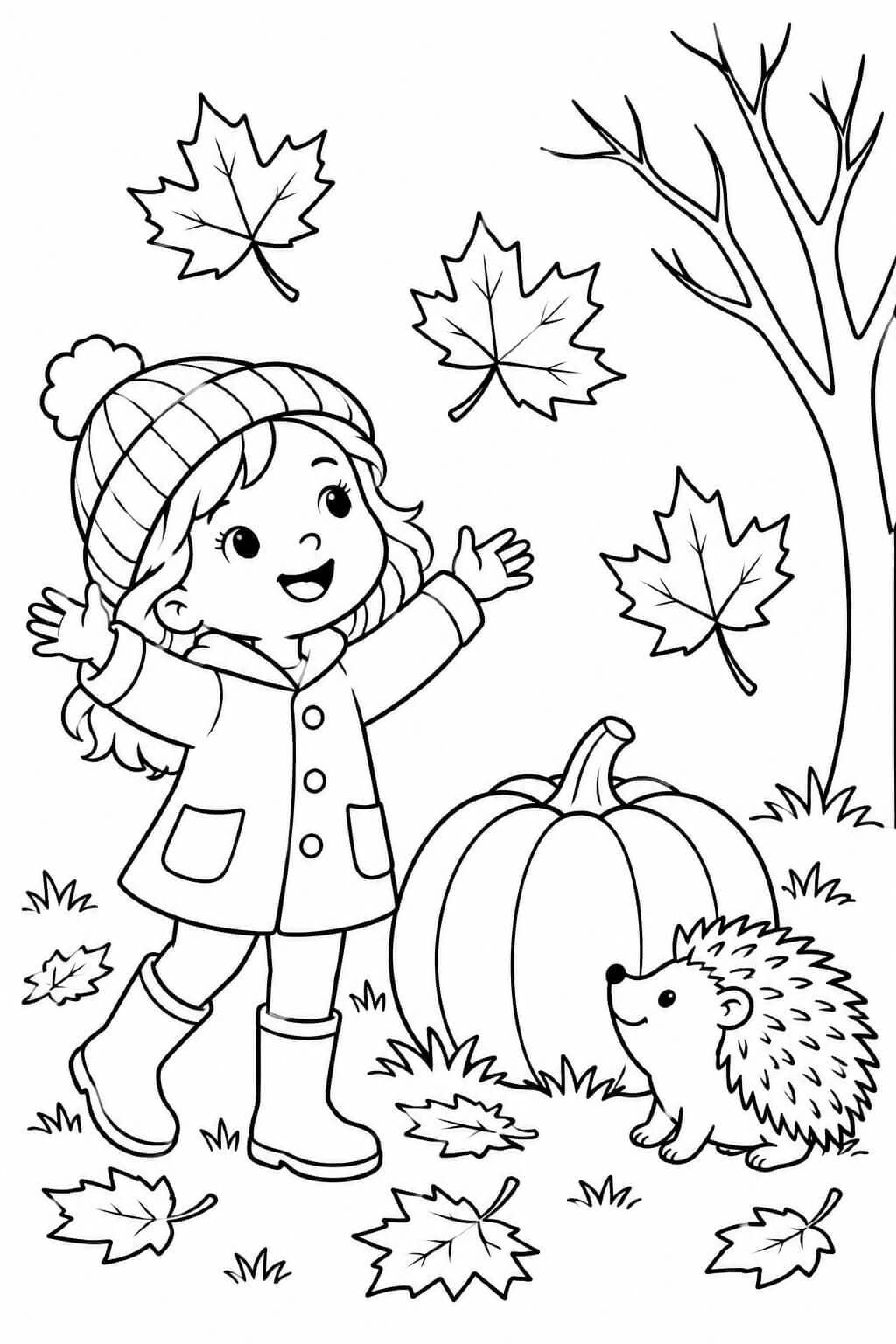 Outono para colorir