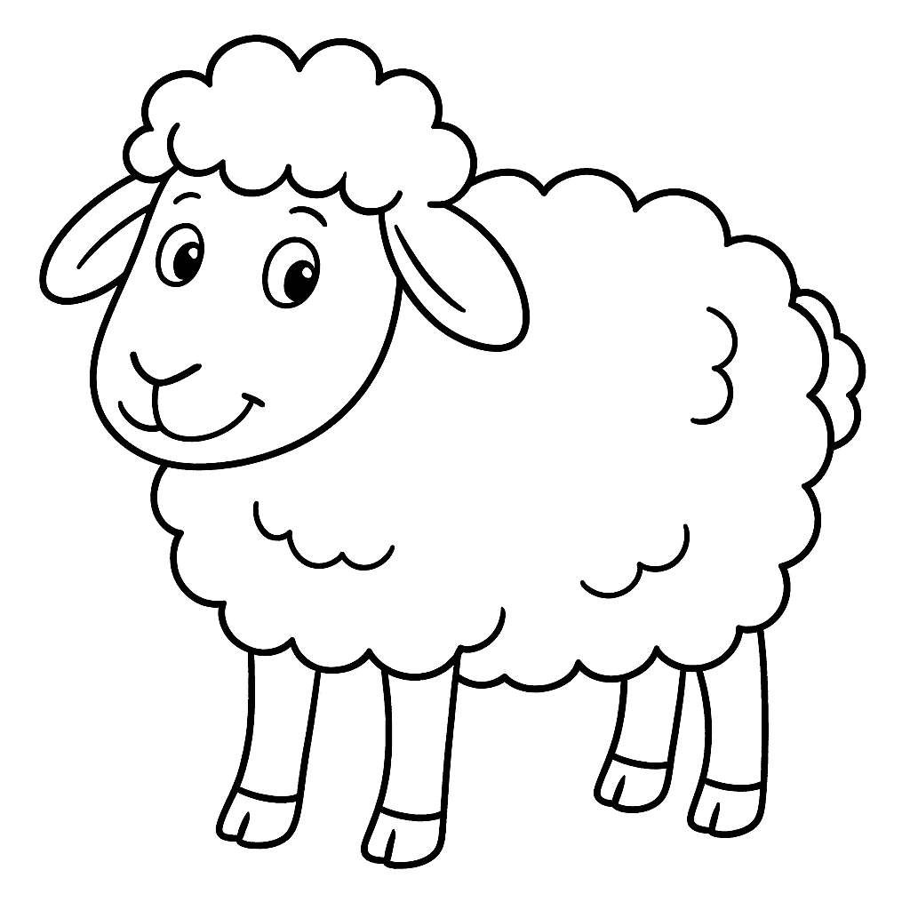Ovelha fofinha para colorir