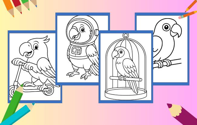 Desenhos de Papagaio para colorir