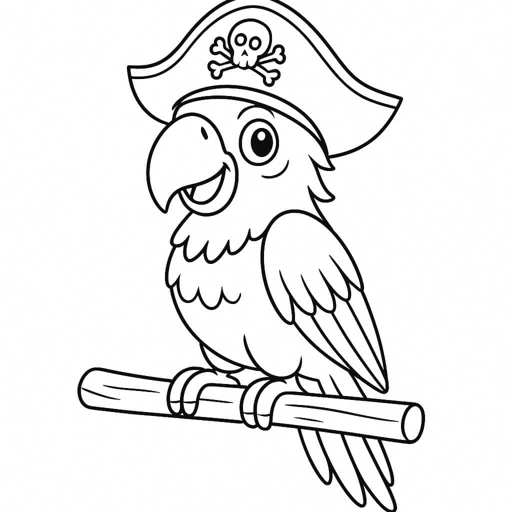 Papagaio pirata para colorir