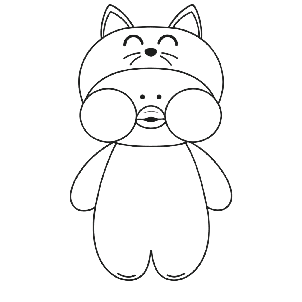Paper duck de chapéu de gato para colorir