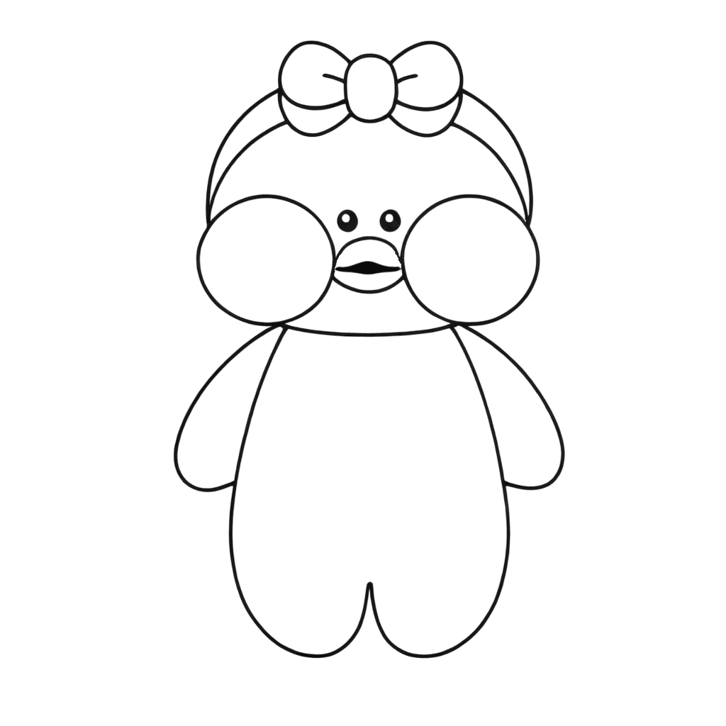 Paper duck de laço para colorir