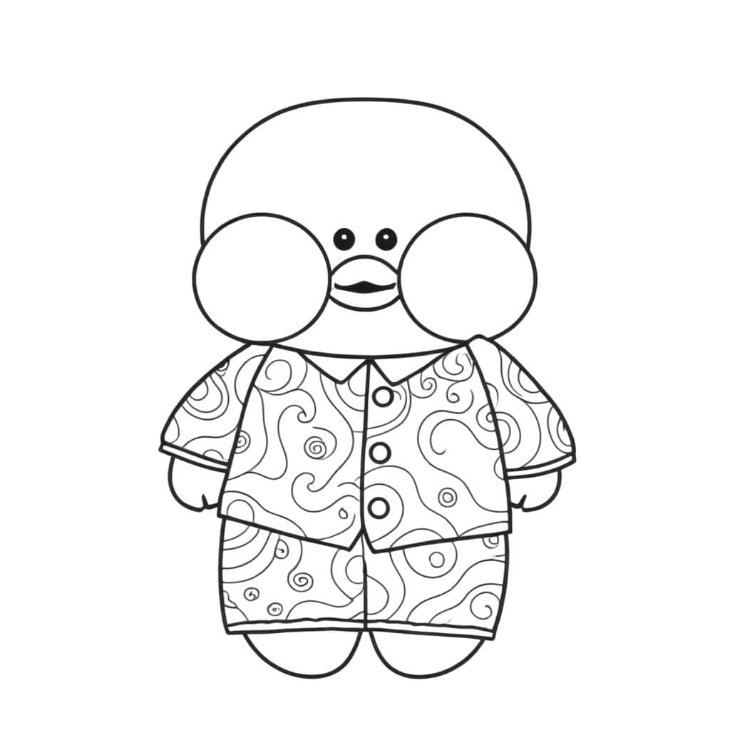 Paper duck de pijama para colorir