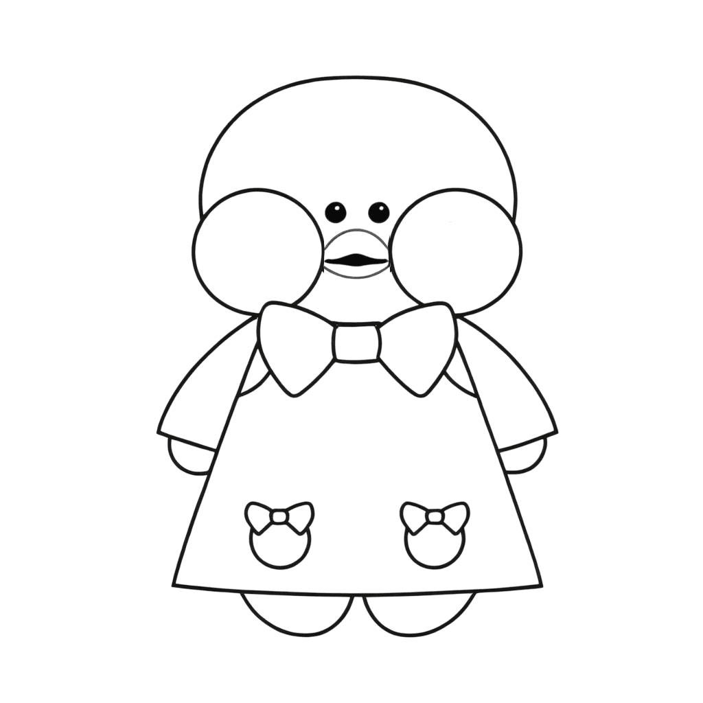 Paper duck de vestido para colorir