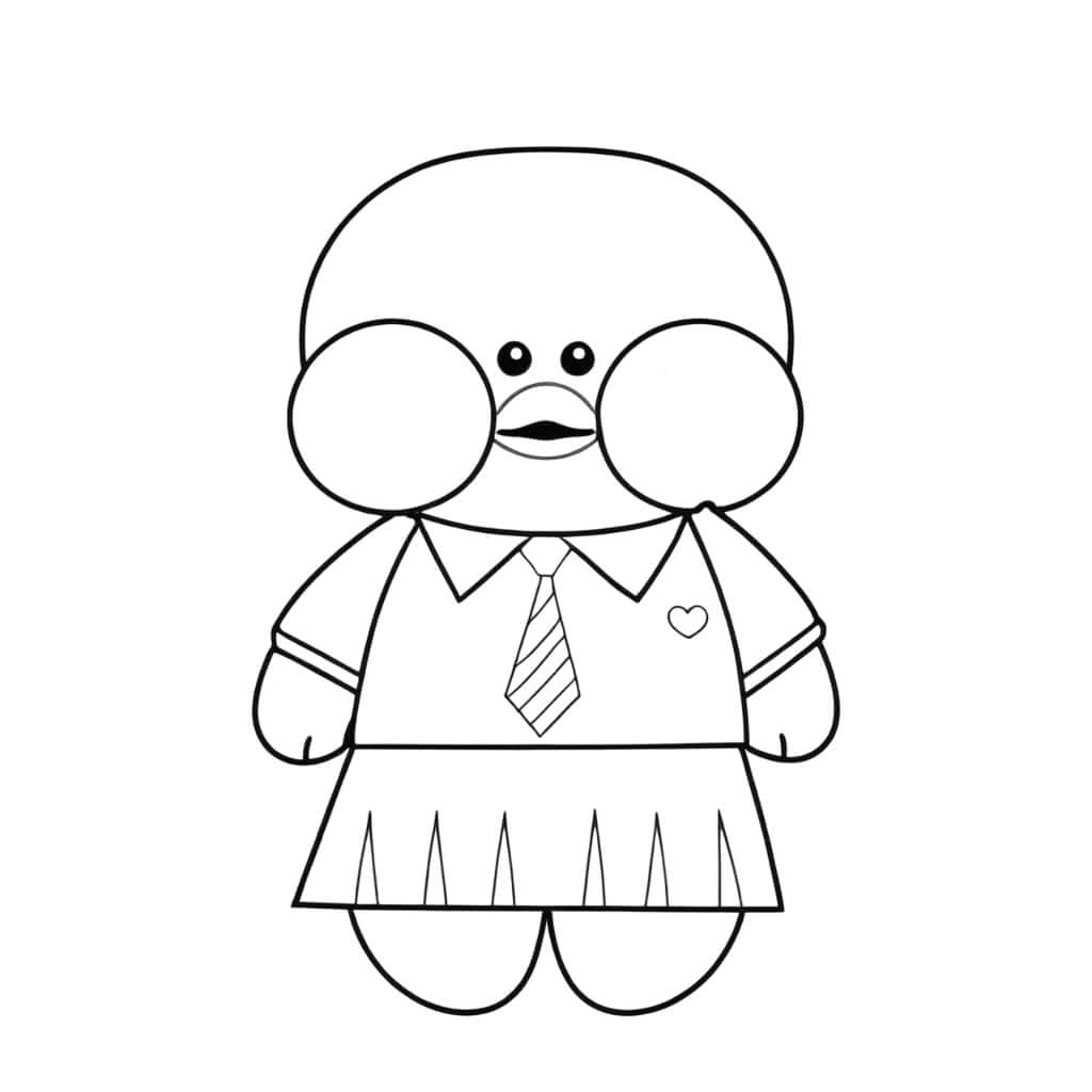 Paper duck de vestido e gravata para colorir