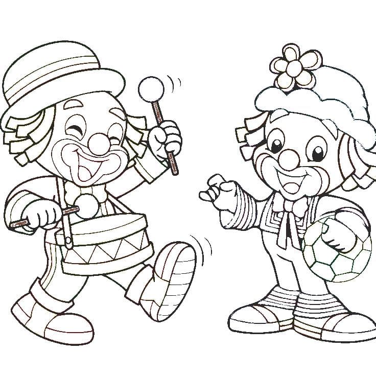 Patati e Patatá se divertindo para colorir