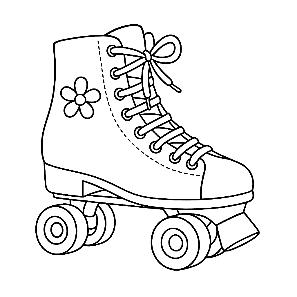 Patins com laços para colorir