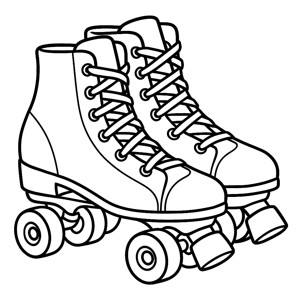 Patins com rodas grandes para colorir