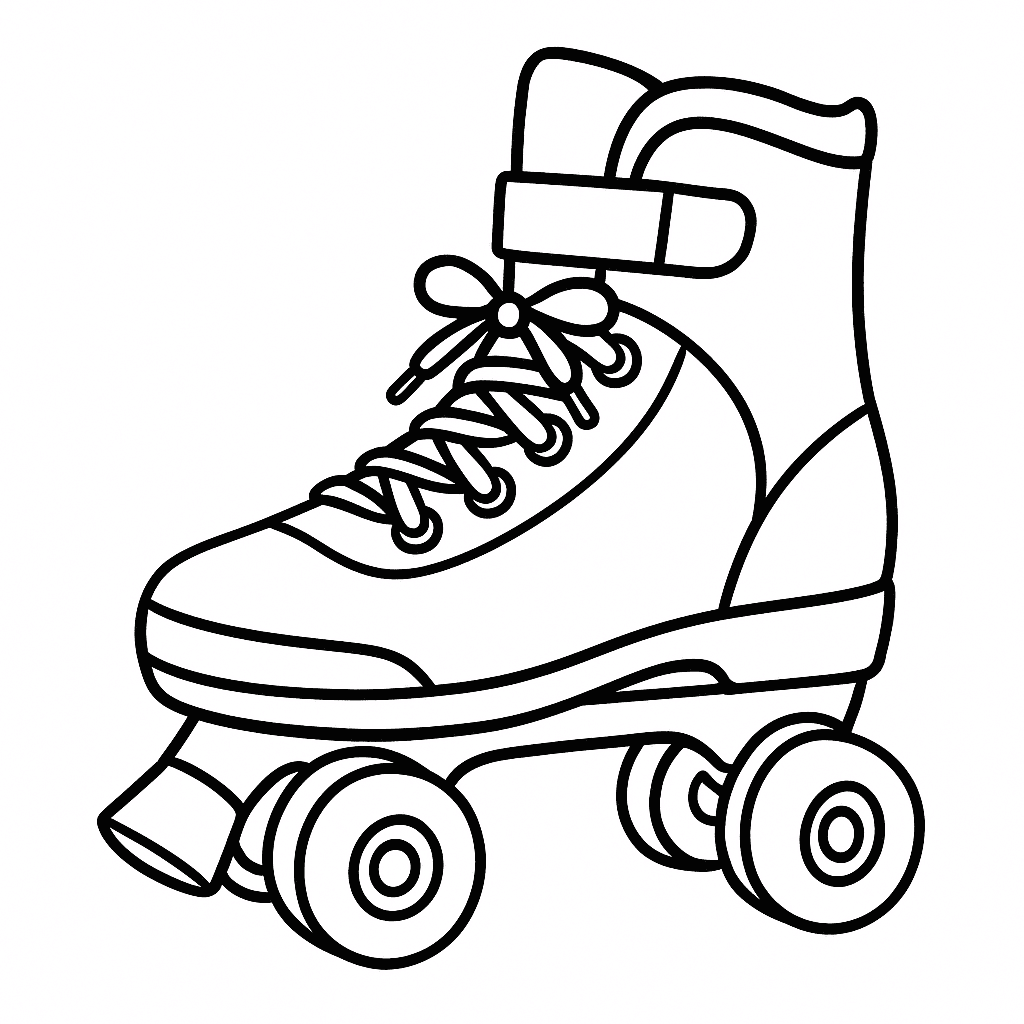 Patins estrelado para colorir
