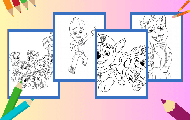 Desenhos da Patrulha Canina para colorir