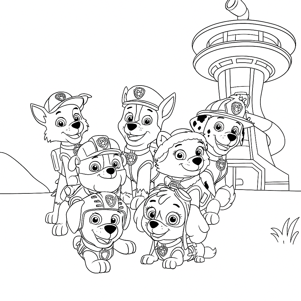 Amigos da Patrulha Canina para colorir