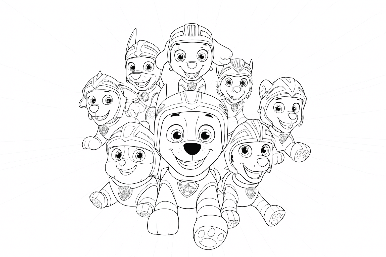 Personagens da Patrulha Canina para colorir