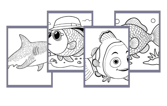 Desenhos de Peixe para colorir