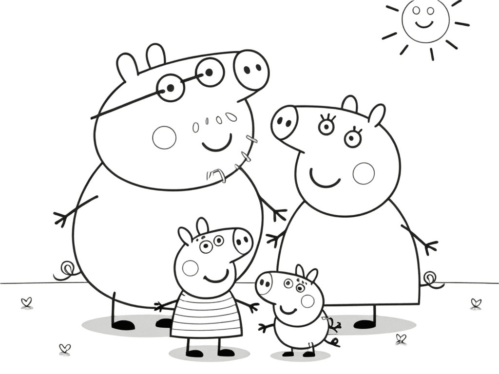 Família Peppa Pig para colorir