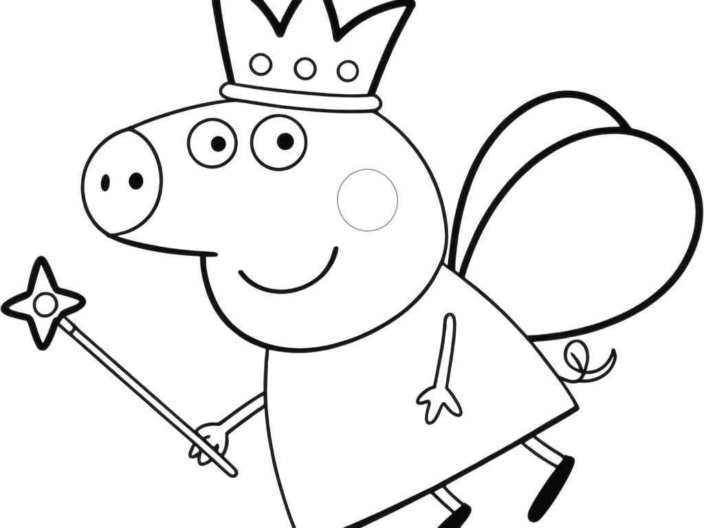 Peppa Pig fada para colorir