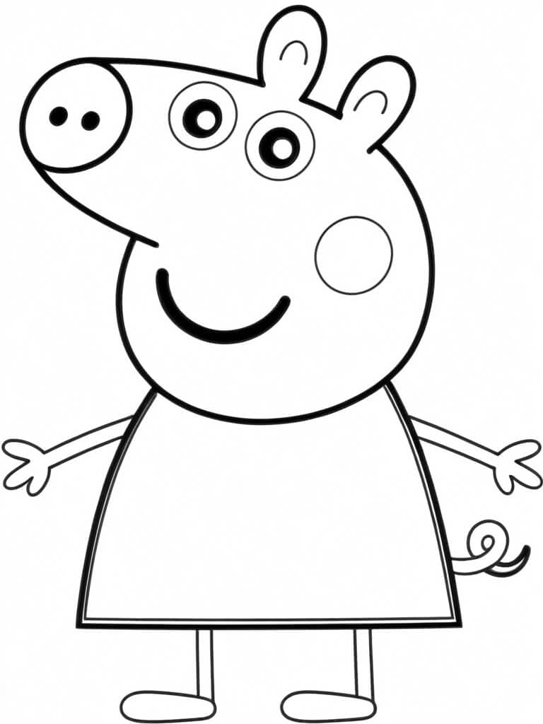 Peppa Pig feliz para colorir