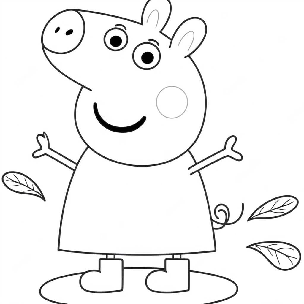 Peppa pulando para colorir
