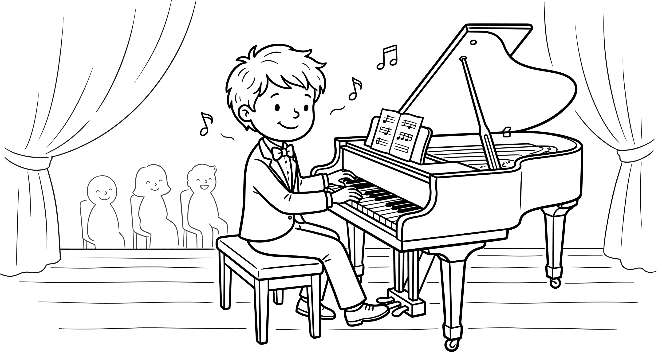 Concerto de piano para colorir