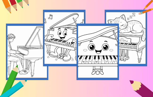 Piano Para Colorir