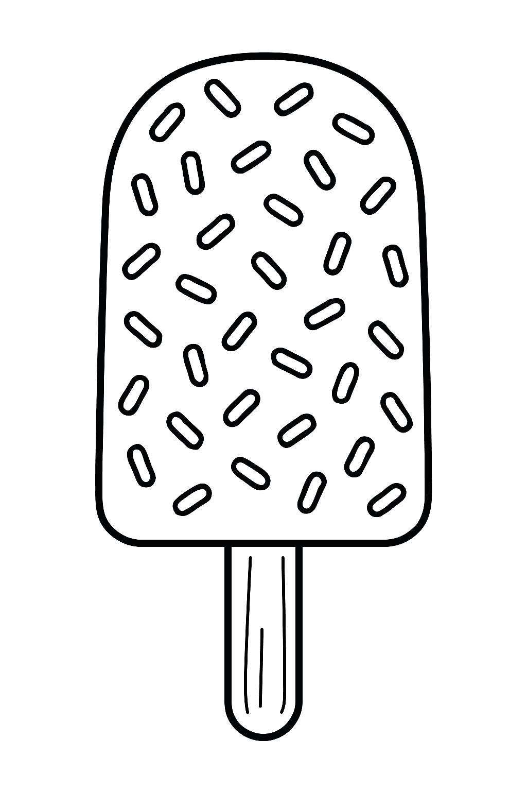 Picolé com granulado para colorir