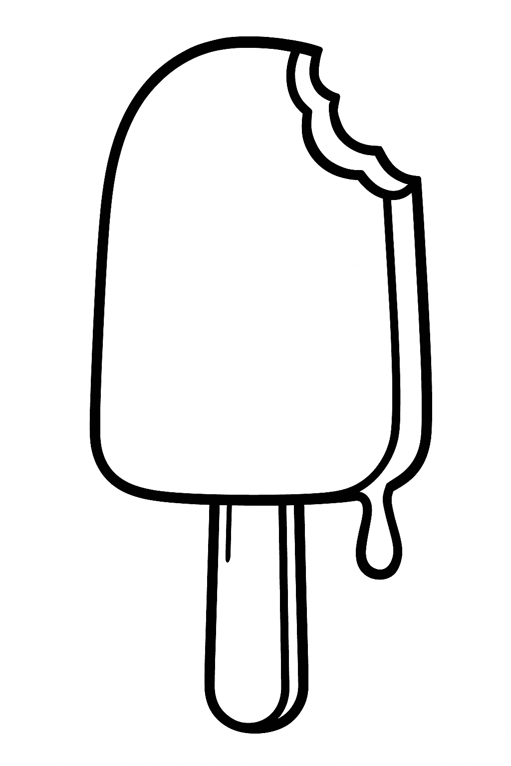 Picolé com mordida para colorir