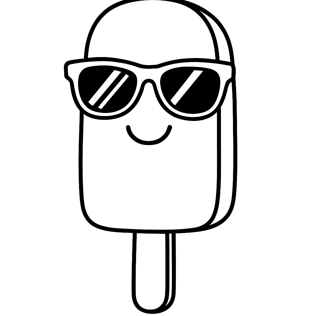 Picolé com óculos para colorir