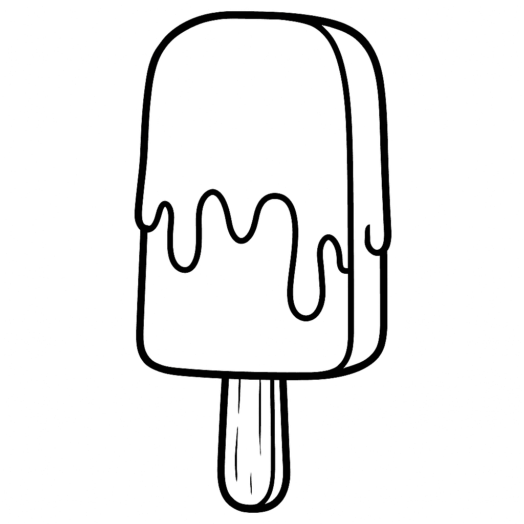 Picolé derretendo para colorir